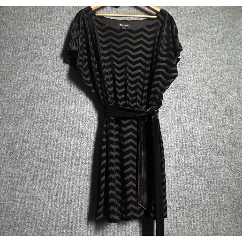 WHBM Dress L Large Velvet Burnout Chevron Dolman Midi Whimsigoth Homecoming Y2K